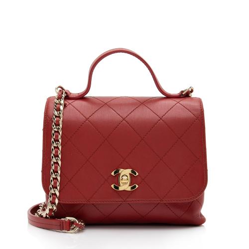 Chanel Calfskin Double Pocket Small Top Handle