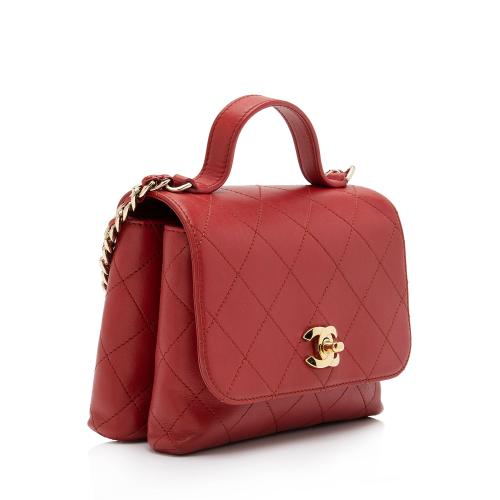 Chanel Calfskin Double Pocket Small Top Handle