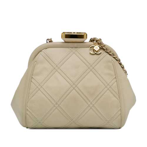 Chanel Calfskin Kiss Lock Frame Bag