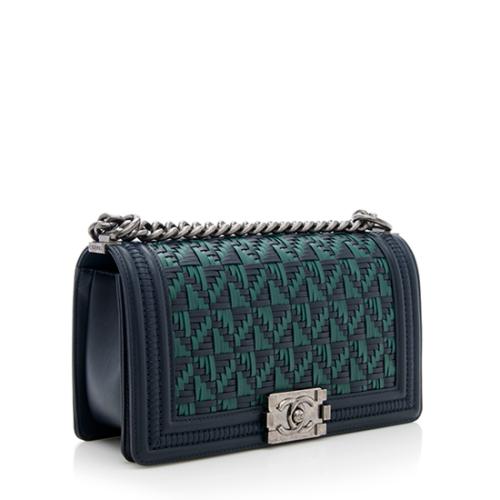 Chanel Woven Calfskin Medium Boy Bag