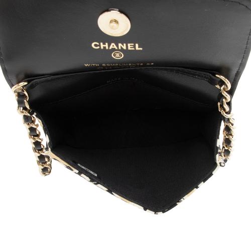 Chanel Canvas Check CC Flap Mini Wallet on Chain