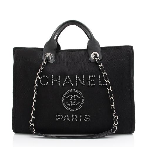 Chanel Canvas Pearl Deauville Medium Tote 