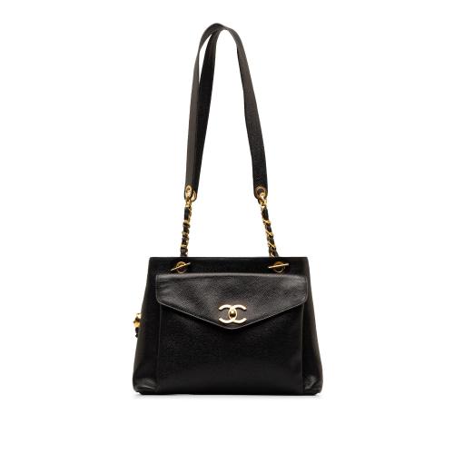 Chanel Caviar Front Pocket Chain Tote