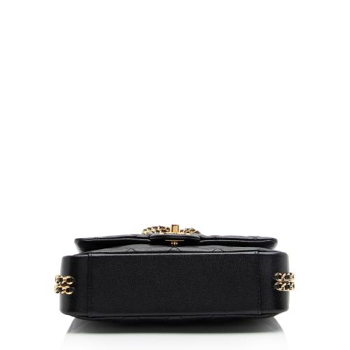 Chanel Caviar Leather CC Double Chain Mini Flap Bag