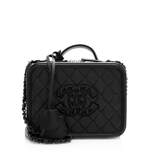 Chanel Lambskin CC Filigree Medium Vanity Case