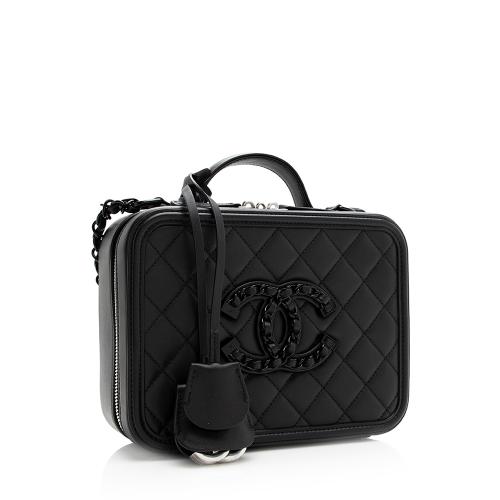 Chanel Lambskin CC Filigree Medium Vanity Case