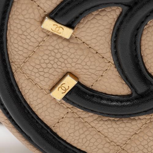 Chanel Caviar Leather CC Filigree Round Clutch with Chain - FINAL SALE