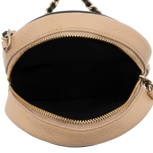 Chanel Caviar Leather CC Filigree Round Clutch with Chain - FINAL SALE