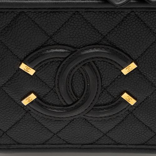 Chanel Caviar Leather CC Filigree Small Vanity Case