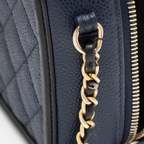 Chanel Caviar Leather CC Filigree Small Vanity Case