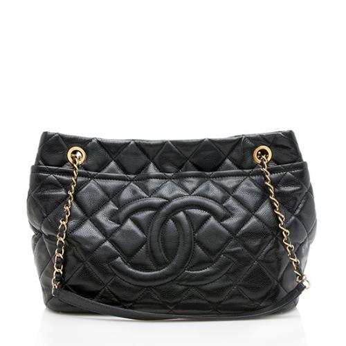 Chanel Caviar Leather CC Soft Timeless Large Tote 