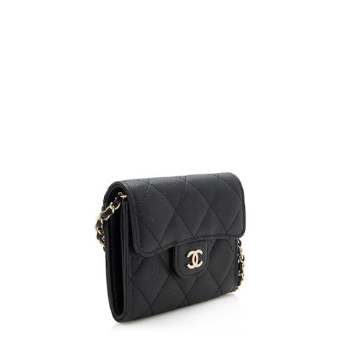 Chanel Caviar Leather Classic Chain Mini Clutch