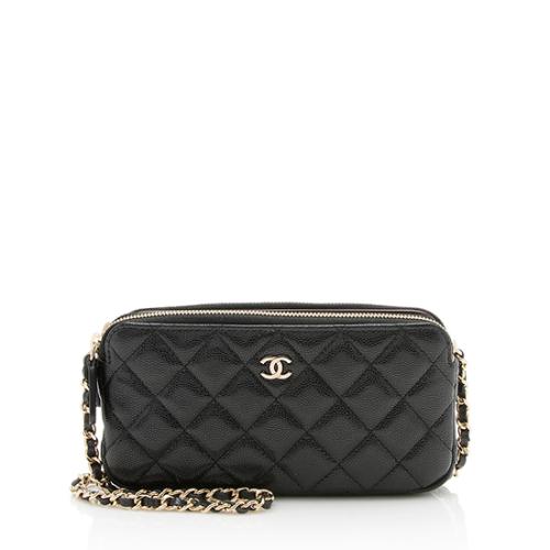 Chanel Caviar Leather Classic Clutch with Chain