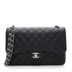 Chanel Caviar Leather Classic Jumbo Double Flap Bag