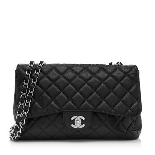 Chanel Caviar Leather Classic Jumbo Flap Shoulder Bag