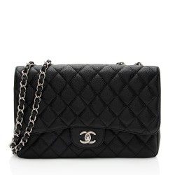 Chanel Caviar Leather Classic Jumbo Single Flap Bag