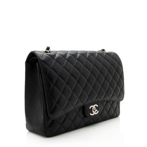 Chanel Caviar Leather Classic Maxi Double Flap Bag