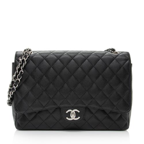 Chanel Caviar Leather Classic Maxi Double Flap Bag