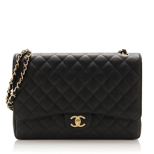 Chanel Caviar Leather Classic Maxi Double Flap Bag