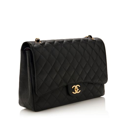 Chanel Caviar Leather Classic Maxi Double Flap Bag