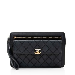 Chanel Caviar Leather Classic Trendy Pouch