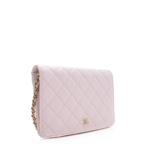 Chanel Caviar Leather Clutch On Chain Bag