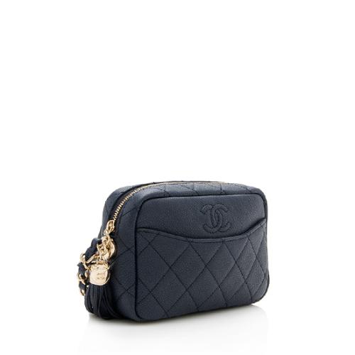 Chanel Matte Caviar Leather Coco Tassel Mini Camera Bag