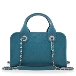 Chanel Caviar Leather Deauville Bowler Small Satchel