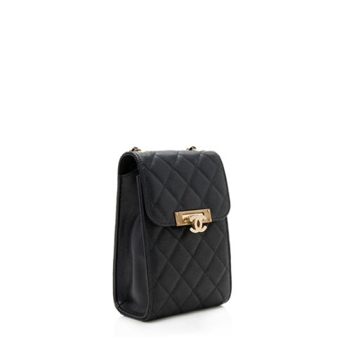 Chanel Caviar Leather Golden Class Phone Holder Crossbody