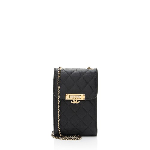 Chanel Caviar Leather Golden Class Phone Holder Crossbody