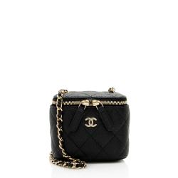 Chanel Caviar Leather Mini Vanity Case with Chain