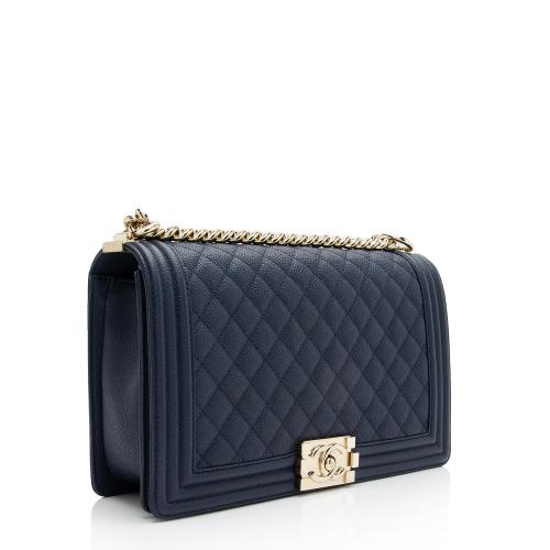 Chanel Caviar Leather New Medium Boy Bag