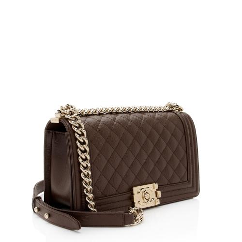 Chanel Caviar Leather Old Medium Boy Bag