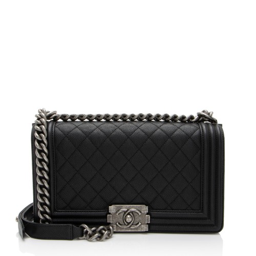 Chanel Caviar Leather Old Medium Boy Bag