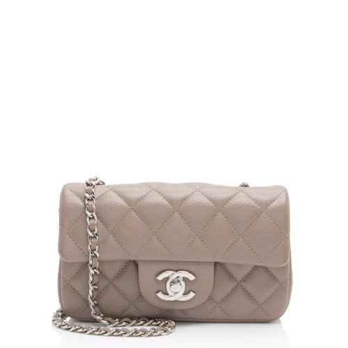 Chanel Caviar Leather Rectangular Extra Mini Flap Bag