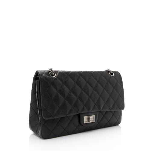 Chanel Caviar Leather Reissue 227 Double Flap Shoulder Bag