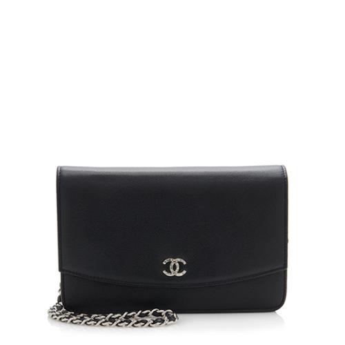 Chanel Caviar Leather Sevruga Wallet on Chain