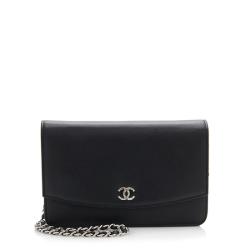 Chanel Caviar Leather Sevruga Wallet on Chain