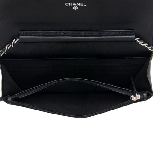 Chanel Caviar Leather Sevruga Wallet on Chain