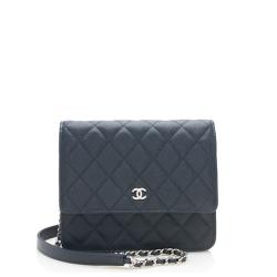 Chanel Caviar Leather Square Wallet on Chain