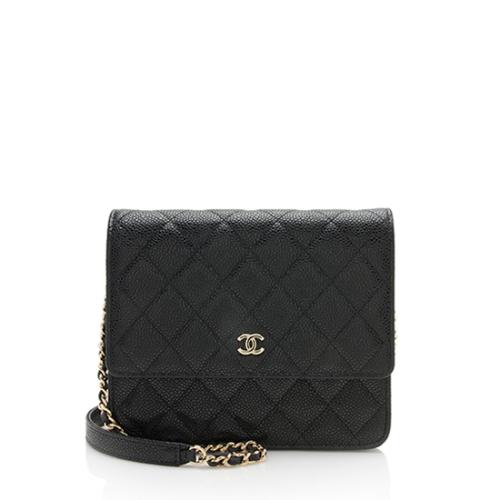 Chanel Caviar Leather Square Wallet on Chain