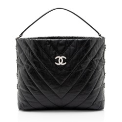 Chanel Chevron Aged Calfskin Big Bang Hobo