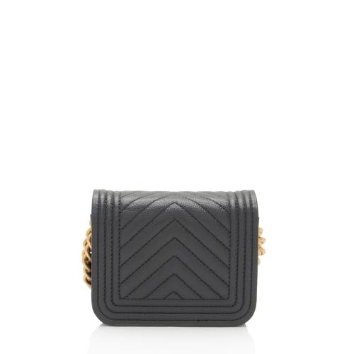 Chanel Chevron Caviar Leather Boy Waist Bag