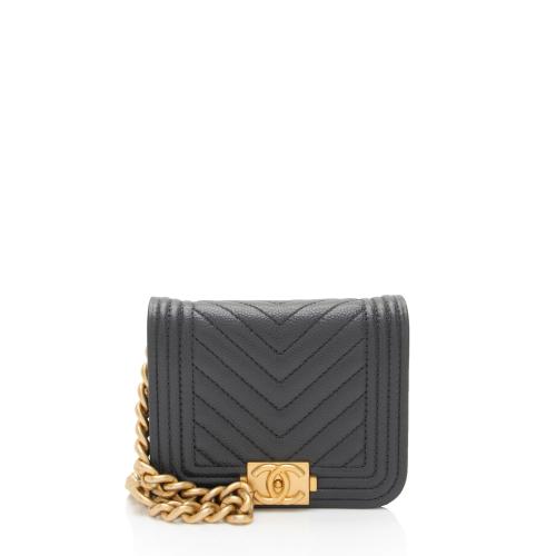 Chanel Chevron Caviar Leather Boy Waist Bag