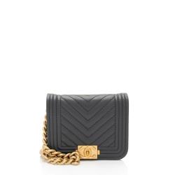 Chanel Chevron Caviar Leather Boy Waist Bag