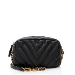 Chanel Chevron Lambskin Medallion Mini Camera Bag