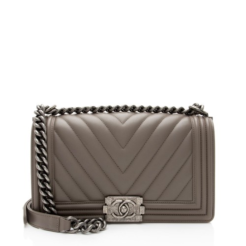 Chanel Chevron Lambskin Old Medium Boy Bag