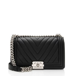 Chanel Chevron Lambskin Old Medium Boy Bag