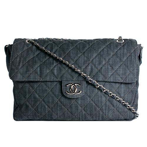 Chanel Classic Denim Flap XL Maxi Shoulder Handbag