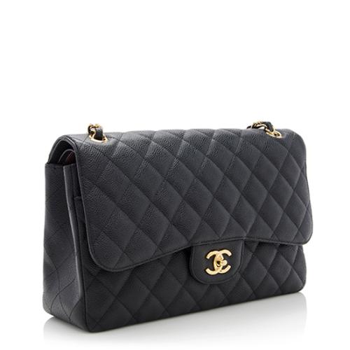 Chanel Caviar Leather Classic Jumbo Double Flap Bag